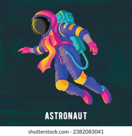  Multicolored Open Space,Astronaut's Journey Through The Universe