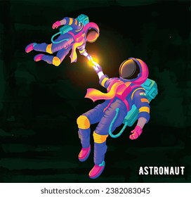  Multicolored Open Space,Astronaut's Journey Through The Universe