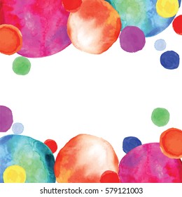 Multicolored orbs watercolor. Confetti.