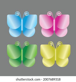 
Multicolored origami butterfly vector design