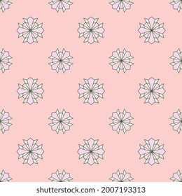 multicolored ornamental object seamless repeat pattern, repeat pattern for packaging, textile, wallpaper, curtains, gift wrapper, web background, and more. patterns added to the swatch panel.