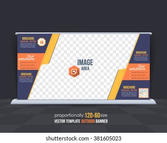 Multicolored Outdoor Banner or Horizontal Website Banner, Advertising Design