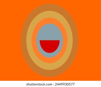 Multi-colored oval shapes within each other background design.