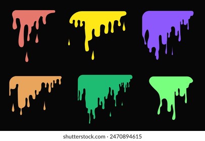 Multicolored paint runs off. Flowing paint. The best palette. Color mixing. EPS10.