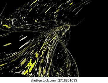 Multicolored paint splashes, dust particles, and debris are carried by the wind. Design for banners, posters, brochures, covers, and magazines. EPS 10