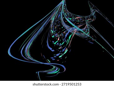 Multicolored paint splashes, dust particles, and debris are carried by the wind. Design for banners, posters, brochures, covers, and magazines. EPS 10