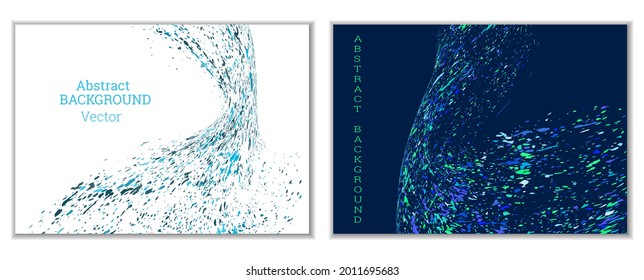 Multicolored paint splashes, smears, dust particles and debris are carried by the wind. A set of two templates. Design template for the design of banners, posters, booklets, covers, magazines. EPS 10