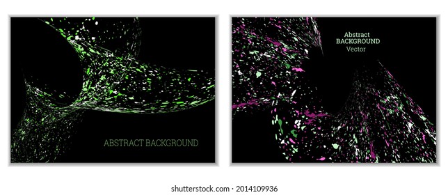 Multicolored paint splashes, smears, dust particles and debris are carried by the wind. A set of two templates. Design template for the design of banners, posters, booklets, covers, magazines. EPS 10
