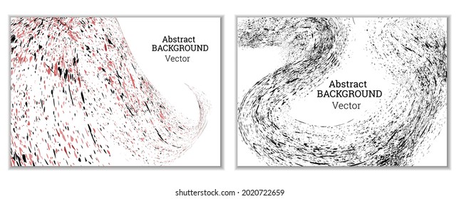 Multicolored paint splashes, smears, dust particles and debris are carried by the wind. A set of two templates. Design template for the design of banners, posters, booklets, covers, magazines. EPS 10