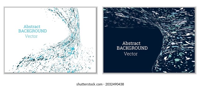 Multicolored paint splashes, smears, dust particles and debris are carried by the wind. A set of two templates. Design template for the design of banners, posters, booklets, covers, magazines. EPS 10