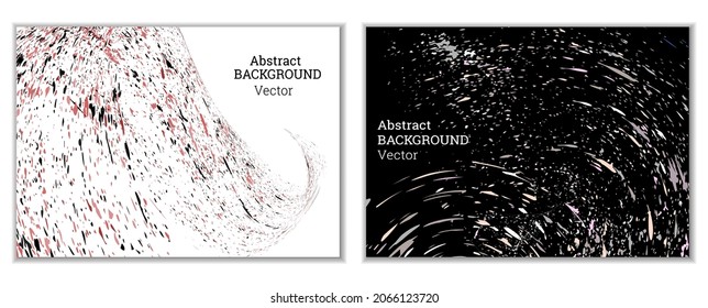 Multicolored paint splashes, smears, dust particles and debris are carried by the wind. A set of two templates. Design template for the design of banners, posters, booklets, covers, magazines. EPS 10