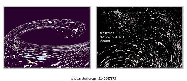 Multicolored paint splashes, smears, dust particles and debris are carried by the wind. A set of two templates. Design template for the design of banners, posters, booklets, covers, magazines. EPS 10