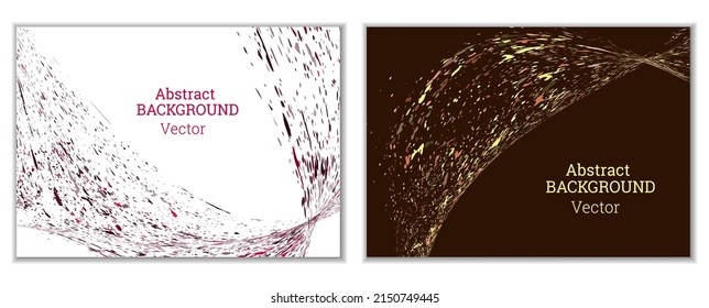 Multicolored paint splashes, smears, dust particles and debris are carried by the wind. A set of two templates. Design template for the design of banners, posters, booklets, covers, magazines. EPS 10