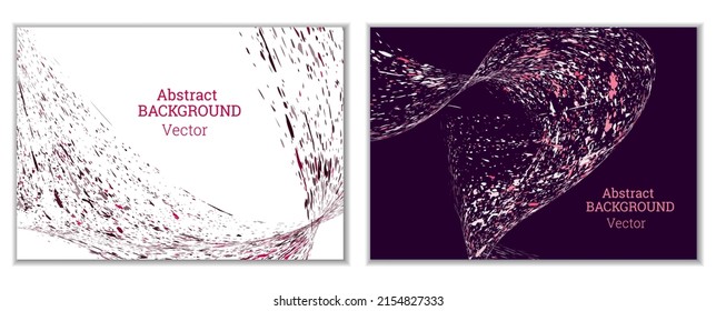 Multicolored paint splashes, smears, dust particles and debris are carried by the wind. A set of two templates. Design template for the design of banners, posters, booklets, covers, magazines. EPS 10