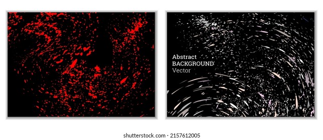 Multicolored paint splashes, smears, dust particles and debris are carried by the wind. A set of two templates. Design template for the design of banners, posters, booklets, covers, magazines. EPS 10