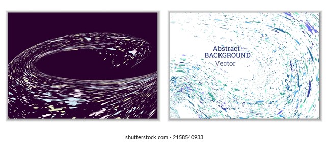 Multicolored paint splashes, smears, dust particles and debris are carried by the wind. A set of two templates. Design template for the design of banners, posters, booklets, covers, magazines. EPS 10