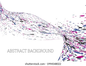Multi-colored paint splashes, strokes, dust particles, litter blown by the wind. Design template for the design of banners, posters, booklets, covers, magazines. EPS 10