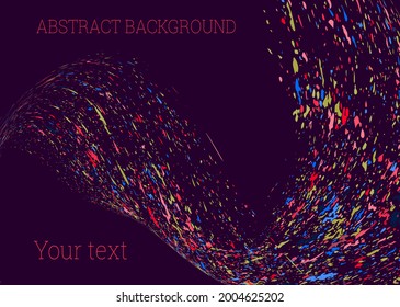 Multi-colored paint splashes, strokes, dust particles, litter blown by the wind. Design template for the design of banners, posters, booklets, covers, magazines. EPS 10
