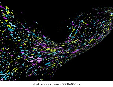 Multi-colored paint splashes, strokes, dust particles, litter blown by the wind. Design template for the design of banners, posters, booklets, covers, magazines. EPS 10