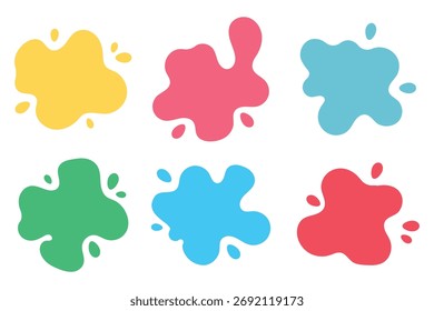 Multicolored paint splatters. Vector illustration.