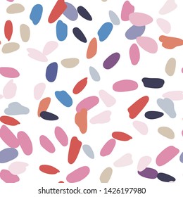 Multicolored paint spots pattern. Acrylic brushes paint seamless background for fabric, design, textile, banner.