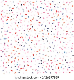 Multicolored paint spots pattern. Acrylic brushes paint seamless background for fabric, design, textile, banner.