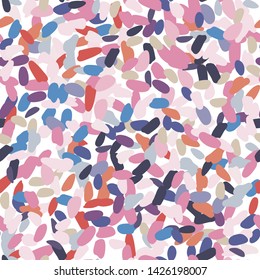 Multicolored paint spots pattern. Acrylic brushes paint seamless background for fabric, design, textile, banner.