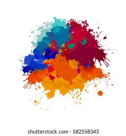 Multicolored paint stains. Vector