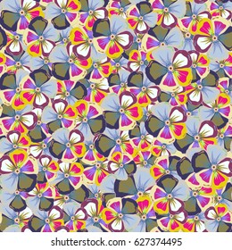 Multicolored painting of abstract flowers, vector background. Multicolor floral background.