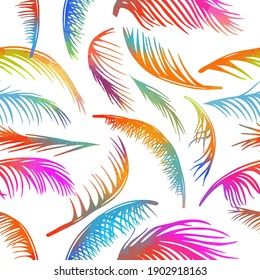 hojas de palma multicolores. El fondo es impecable. Ilustración del vector
