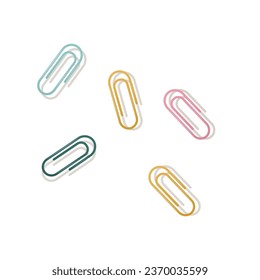 Multi-colored paper clips. School office. Vector illustration on a white background.