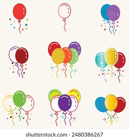 Mehrfarbige Party Ballon Sets Kollektion 