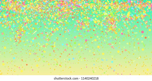 Multicolored pattern with colored confetti on isolated background. Texture with glitters for design. Greeting cards. Explosion. Bright firework. Luxury wallpaper. Print for banners, flyers and posters
