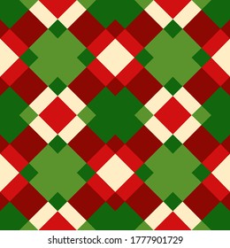 Patrón multicolor de diamantes, adorno a cuadros de cuadros de diferentes tamaños. Ilustración vectorial de material para la web y la impresión, fondo de pantalla, raspado, papel envolvente, textil.