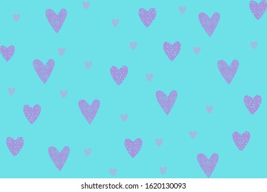 Multi-Colored Pattern With Hearts. It can be used as for fabric, as well ideal for card and gift paper