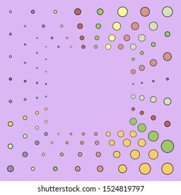 Multicolored pattern square shape. Fashionable abstract vector illustrations for printing on textiles, Wallpapers. The frame is made of bubbles. Coloring in the form of small circles.3-02