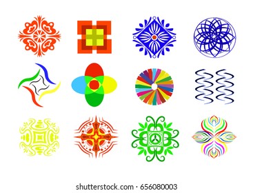 Multicolored patterns and design elements