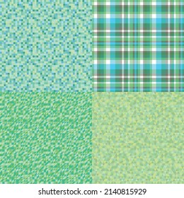 Multicolored patterns. Set of seamless textures. Simple colored background. Seamless geometric texture. Print for textiles