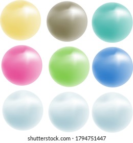 multicolored pearls, balls, realistic vector on a transparent background
