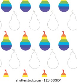 multicolored pears.rainbow fruit.bright background