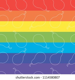 multicolored pears.rainbow fruit.bright background