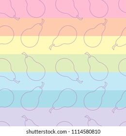 multicolored pears.rainbow fruit.bright background