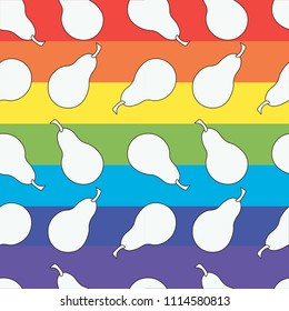 multicolored pears.rainbow fruit.bright background