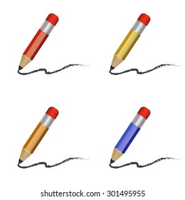 Multicolored pencils.