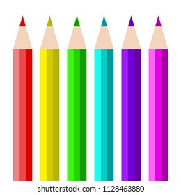multicolored pencils. simple illustration isolated white. vector illustration
