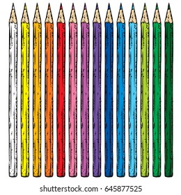 Multicolored pencils. Vector illustration. School and education. Raznotsvetnye pencils. Vector illustration. School and education. Drawing.Shorting.