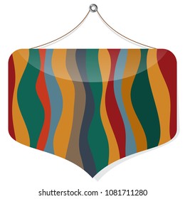 A multicolored pendant that hangs on the wall. Vector design