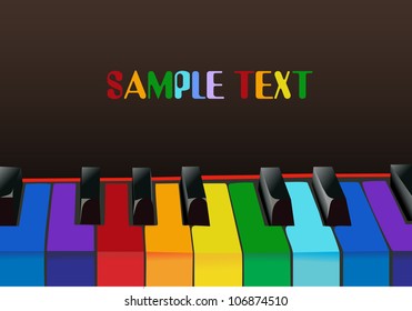 Multicolored piano keys
