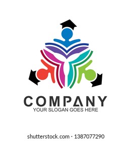 multicolored pictorial people logo design graphic for family care,social relationship,healthy people,happy kids,adoption child,education school,foundation community and medical clinic
