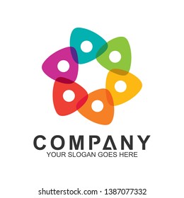 Multicolored Pictorial People Logo Design Graphic For Family Care,social Relationship,healthy People,happy Kids,adoption Child,education School,foundation Community And Medical Clinic